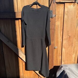 ALL SAINTS Asymmetrical Black Sweater Dress